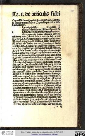 De articulis fidei.