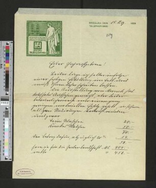 Brief an Gustav Schiefler