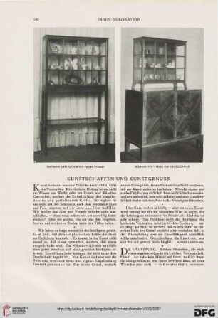 Kunstschaffen und Kunstgenuss