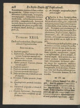 Titulus XXIII. De Replicationibus, Duplicationibus, & Triplicationibus.