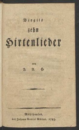 Virgils zehn Hirtenlieder