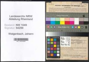 Entnazifizierung Johann Walgenbach , geb. 13.10.1898 (Dachdecker)