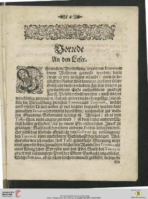 Vorrede an den Leser