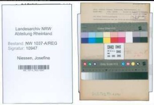 Entnazifizierung Josefine Niessen , geb. 09.04.1900 ()