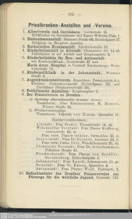 Privatkranken-Anstalten und -Vereine