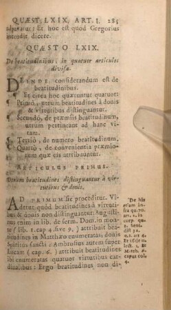 Quaestio LXIX. De beatitudinibus, in quatuor articulos divisa.