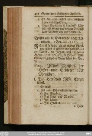 Epistel am X. Sonntage nach Trinitatis. 1 Cor. XII, 1 - 11.