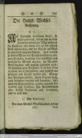 Die Haupt-Wechsel-Rechnung