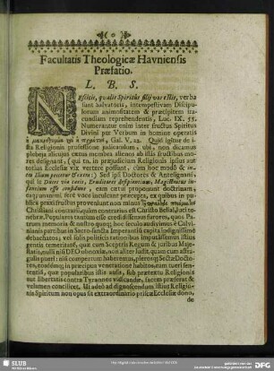 Facultatis Theologicae Havniensis Praefatio