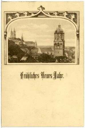 Meißen. Blick auf Meißen - Neujahrskarte