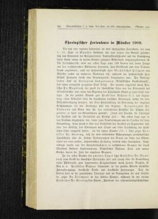 Theologischer Ferienkurs in Münster 1909