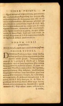 Nonum Iuris propositum.