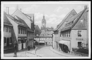 Waldheim. Blick in die Schlossstraße mit Rathausturm