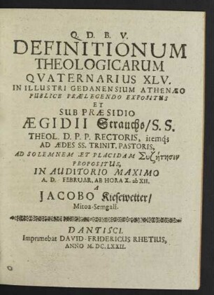 Definitionum Theologicarum Quaternarius XLV.