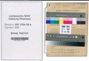Entnazifizierung Heinrich Brewe , geb. 10.02.1902 (Arbeiter)