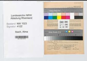 Entnazifizierung Alma Ibach , geb. 19.05.1901 (Verw.Angest.)