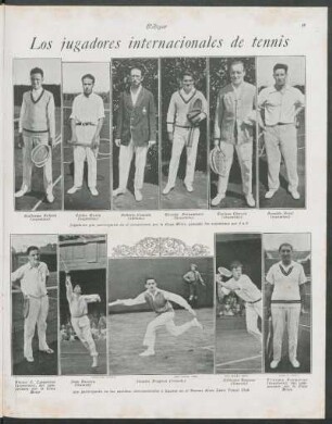 Los jugadores internacionales de tennis