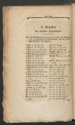 II. Register der erklärten Schriftstellen.