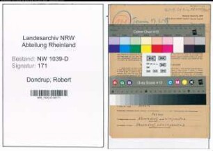 Entnazifizierung Robert Dondrup , geb. 28.07.1906 (Kassenbote)