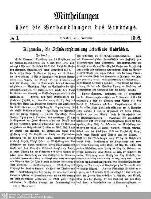 Allgemeine die Ständeversammlung betreffende Nachrichten