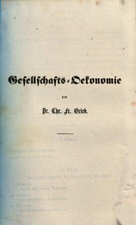 Gesellschafts-Oekonomie