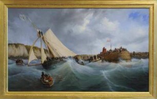 Frankreich. Haute Normandie. Seine Maritime. Dieppe. Chateau Musee. Gemälde von Louis Garneray. 1827. Port de Dieppe