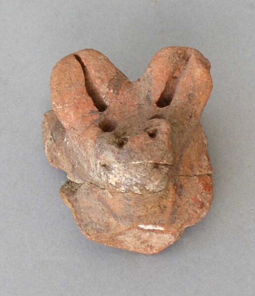 Animal head made of clay