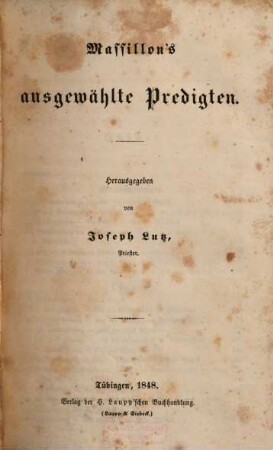 Massillon's ausgewählte Predigten