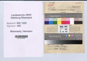 Entnazifizierung Hermann Mommertz , geb. 08.02.1911 (Gaertner)