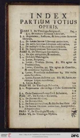 Index partium totius operis