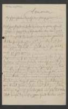 Brief von Adolph Senoner an Unbekannt