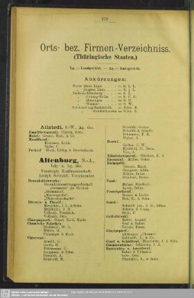 Die Thüringischen Staaten : Allstedt - Zwötzen