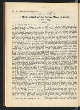 Notizen, gesammelt auf einer reise nach Belgien und England