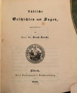 Lübische Geschichten und Sagen