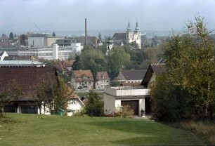 Donaueschingen: Blick von oberem westlichen Stadtteil auf Donaueschingen