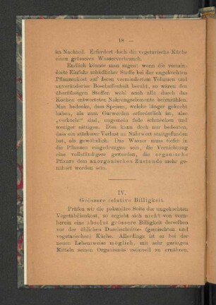 IV. Grössere relative Billigkeit.
