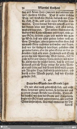 §. 40 Dazu der Glaube den Grund leget
