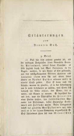 Erläuterungen zum Neunten Buch.