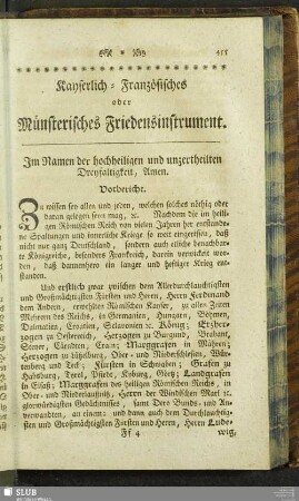 Kayserlich-Französisches oder Münsterisches Friedensinstrument