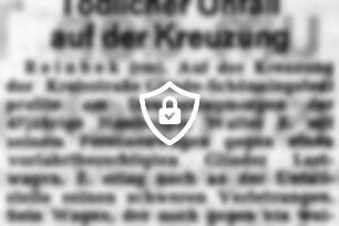 Tödlicher Unfall auf der Kreuzung