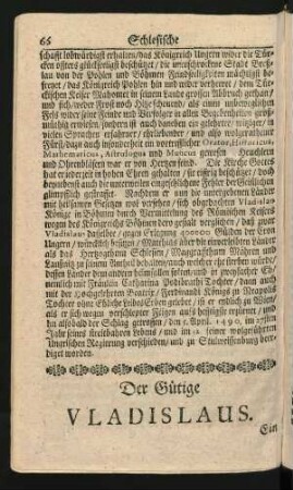 Der Gütige Vladislaus.