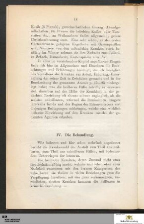 IV. Die Behandlung