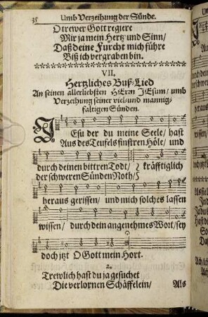 VII. Hertzliches Buß-Lied [...]