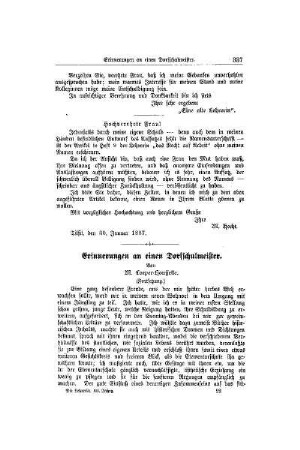 Erinnerungen an einen Dorfschulmeister : (Fortsetzung)