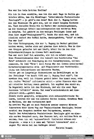 Was war los beim letzten Treffen?
