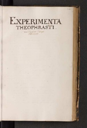 Experimenta Theophrasti