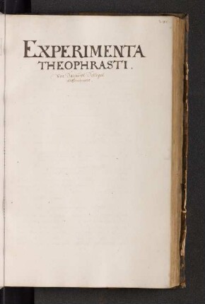 Experimenta Theophrasti