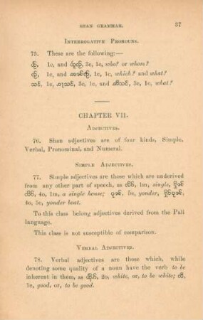Chapter VII. Adjectives