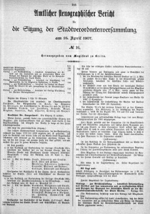 No 16, 25. April 1907