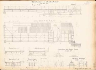 Drehbrücke, Friedrichstadt: Ansicht, Schnitte 1:50, 1:10
